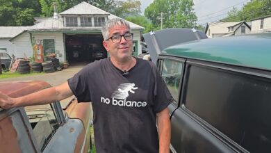BangShift.com Steve Magnante Walks Us Around A Bitchin Old STRAIGHT AXLE 1957 Sedan Delivery Gasser You Can Own!